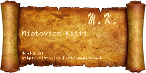 Miatovics Kitti névjegykártya